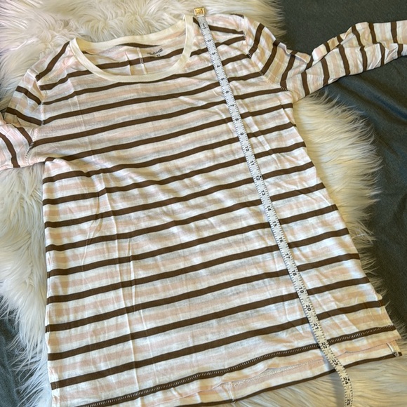 M a d e w e l l • Semi sheer stripe long sleeve tee - Picture 5 of 5